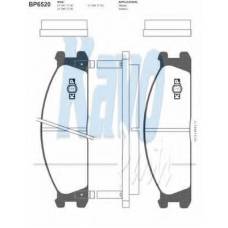 BP-6520 KAVO PARTS Комплект тормозных колодок, дисковый тормоз