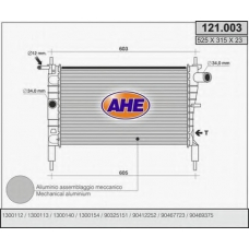 121.003 AHE Радиатор, охлаждение двигателя