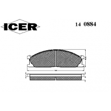 140884 ICER Комплект тормозных колодок, дисковый тормоз