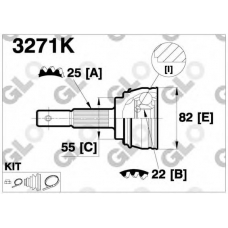3271K GLO Шарнирный комплект, приводной вал