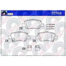 20768 GALFER Комплект тормозных колодок, дисковый тормоз