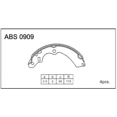 ABS0909 Allied Nippon Колодки барабанные