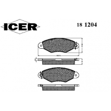 181204 ICER Комплект тормозных колодок, дисковый тормоз