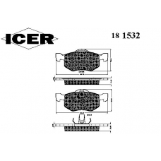 181532 ICER Комплект тормозных колодок, дисковый тормоз