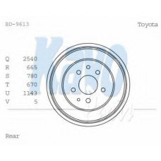 BD-9613 KAVO PARTS Тормозной барабан