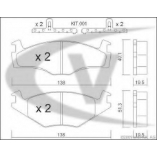 V10-8101 VEMO/VAICO Комплект тормозных колодок, дисковый тормоз