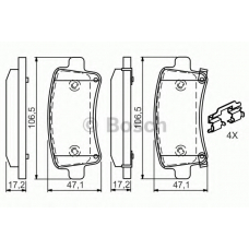 0 986 494 668 BOSCH Комплект тормозных колодок, дисковый тормоз