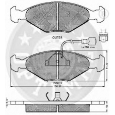 9251 OPTIMAL Комплект тормозных колодок, дисковый тормоз