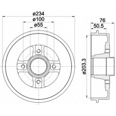 8DT 355 300-641 HELLA Тормозной барабан