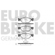 5502222338 EUROBRAKE Комплект тормозных колодок, дисковый тормоз