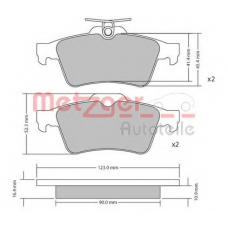 1170006 METZGER Комплект тормозных колодок, дисковый тормоз