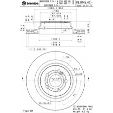 09.B745.41 BREMBO Тормозной диск