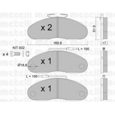 22-0111-0 METELLI Комплект тормозных колодок, дисковый тормоз