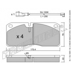 278.1W TRUSTING Комплект тормозных колодок, дисковый тормоз