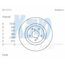 BR-8219 KAVO PARTS Тормозной диск