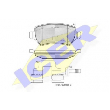 181622-204 ICER Комплект тормозных колодок, дисковый тормоз