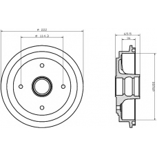 8DT 355 302-351 HELLA PAGID Тормозной барабан