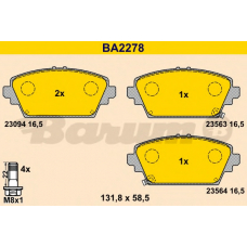 BA2278 BARUM Комплект тормозных колодок, дисковый тормоз