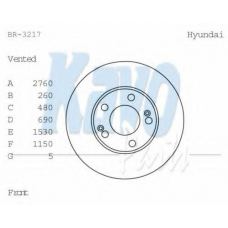 BR-3217 KAVO PARTS Тормозной диск