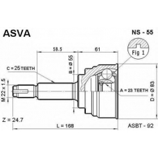 NS-55 ASVA Шарнирный комплект, приводной вал