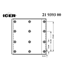 21 9393 00 ICER Комплект тормозных башмаков, барабанные тормоза