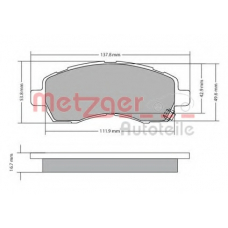 1170607 METZGER Комплект тормозных колодок, дисковый тормоз