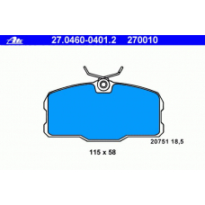 27.0460-0401.2 ATE Колодки тормозные