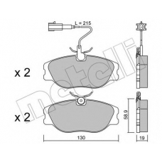22-0072-1 METELLI Комплект тормозных колодок, дисковый тормоз