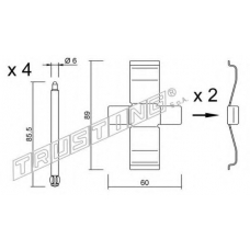 KIT.076 TRUSTING Комплектующие, колодки дискового тормоза