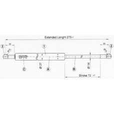 90 33 95-95 JOHNS Газовая пружина, крышка багажник