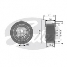 T43069 GATES Натяжной ролик, ремень грм