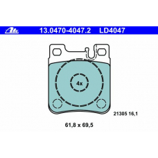 13.0470-4047.2 ATE Комплект тормозных колодок, дисковый тормоз