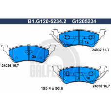 B1.G120-5234.2 GALFER Комплект тормозных колодок, дисковый тормоз