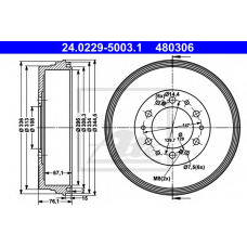24.0229-5003.1 ATE Тормозной барабан