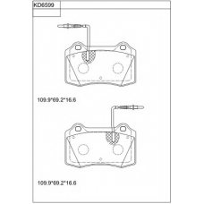 KD6599 ASIMCO Комплект тормозных колодок, дисковый тормоз