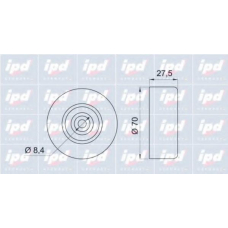 15-3082 IPD Натяжной ролик, поликлиновой  ремень