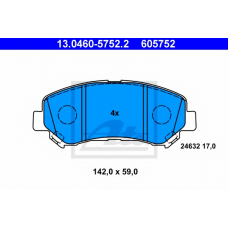 13.0460-5752.2 ATE Комплект тормозных колодок, дисковый тормоз