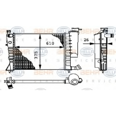 8MK 376 712-614 HELLA Радиатор, охлаждение двигателя