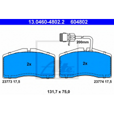 13.0460-4802.2 ATE Комплект тормозных колодок, дисковый тормоз