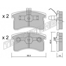 387.0 TRUSTING Комплект тормозных колодок, дисковый тормоз