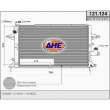 121.124 AHE Радиатор, охлаждение двигателя