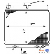 8MK 376 710-491 HELLA Радиатор, охлаждение двигателя