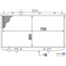 8MK 376 770-661 HELLA Радиатор, охлаждение двигателя