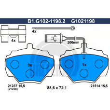 B1.G102-1198.2 GALFER Комплект тормозных колодок, дисковый тормоз
