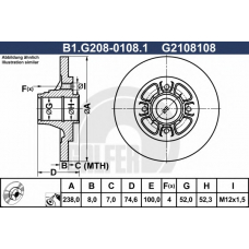 B1.G208-0108.1 GALFER Тормозной диск