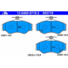 13.0460-5718.2 ATE Комплект тормозных колодок, дисковый тормоз