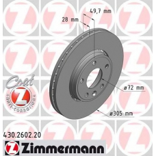 430.2602.20 ZIMMERMANN Тормозной диск