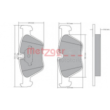 1170086 METZGER Комплект тормозных колодок, дисковый тормоз