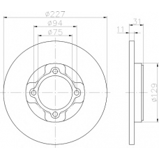 8DD 355 100-771 HELLA PAGID Тормозной диск