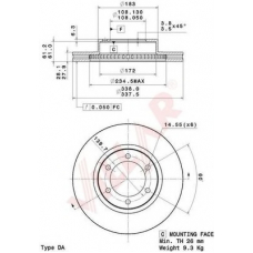 628.2078 VILLAR Тормозной диск